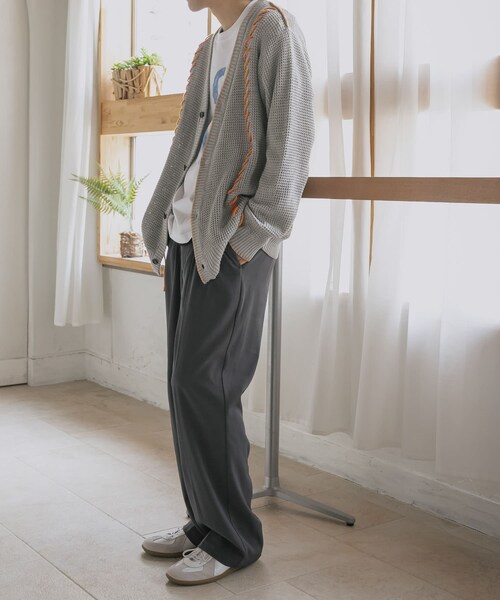 SENSE OF PLACE by URBAN RESEARCH（センスオブプレイスバイアーバンリサーチ）の「『ユニセックス』ブランケットステッチカーディガン（カーディガン/ボレロ・メンズ・L.GRAY/NAVY/PURPLE・M/L）」の14枚目の写真