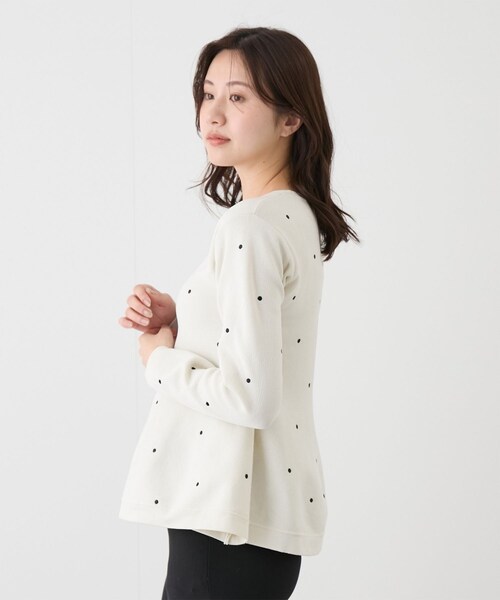 Jayro(ジャイロ)の「ドット刺繍ニット(ニット/セーター・レディース・ブラック/オフホワイト/ピンク・M)」の13枚目の写真