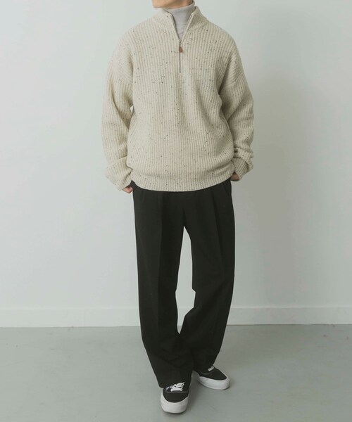 ITEMS URBANRESEARCH（アイテムズ アーバンリサーチ）の「ウール混 ハーフジップ モックネックニット（ニット/セーター・メンズ・WHT/NVY/BLK・M/L）」の16枚目の写真