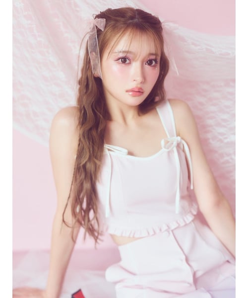 EATME（イートミー）の「リボンビスチェ（キャミソール・レディース・ブラック/ピンク・F）」の3枚目の写真