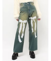 EVRIS | リボンレースワイドデニムパンツ(デニムパンツ)