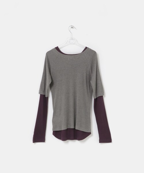 LAATO(ラート)の「layered color tee(Tシャツ/カットソー・レディース・ネズミ/バター/リップ・Free)」の9枚目の写真