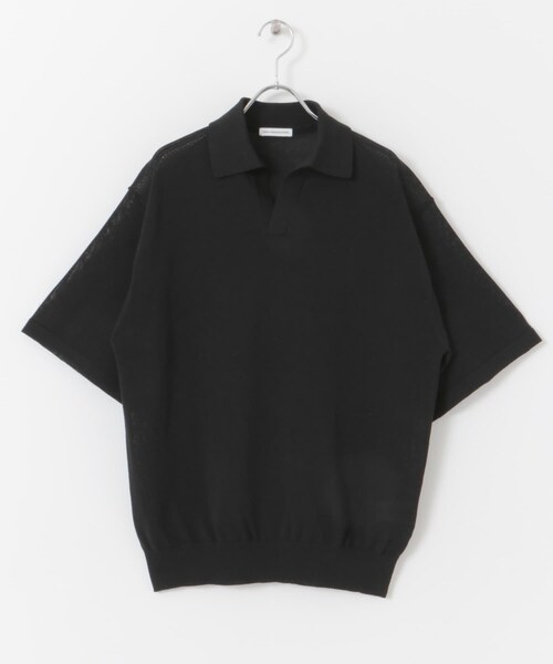 URBAN RESEARCH DOORS（アーバンリサーチドアーズ）の「リネン混ハイゲージ スキッパーニットポロシャツ（ポロシャツ・メンズ・BLACK/BLUE・M/L）」の13枚目の写真