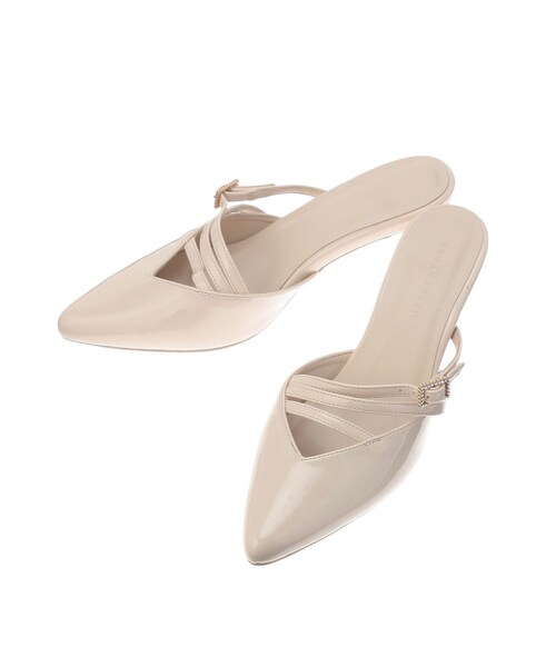 MERCURYDUO（マーキュリーデュオ）の「ポインテッドストラップミュール（パンプス・レディース・ブラック/ボルドー/ベージュ/ミックス・36/38）」の9枚目の写真