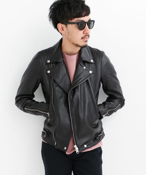 URBAN RESEARCH Sonny Label（アーバンリサーチサニーレーベル）の「SEVESKIG　別注GOAT SKIN S-RIDERS JACKET（ライダースジャケット・メンズ・BLACK・S/M）」の3枚目の写真