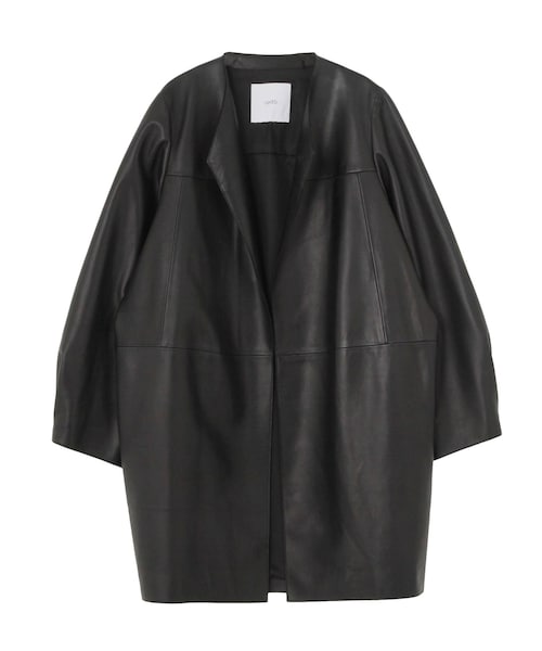 UN3D.(アンスリード)の「LAMB LEATHER COCOON COAT(その他アウター・レディース・ブラック・36/38)」の1枚目の写真