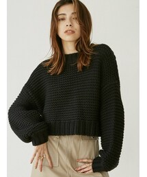 EVRIS | ショートガーターニットトップス(ニット/セーター)