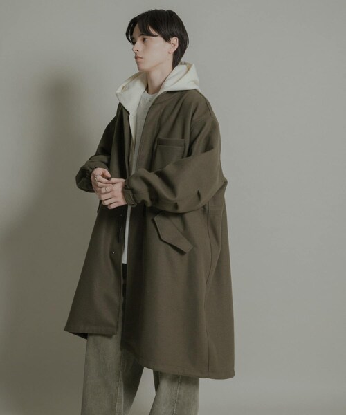 SENSE OF PLACE by URBAN RESEARCH（センスオブプレイスバイアーバンリサーチ）の「『UR TECH』 カットメルトンモッズコート（モッズコート・メンズ・BLACK/KHAKI・M/L）」の21枚目の写真
