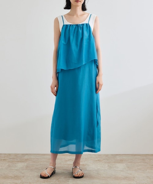 ROPE'(ロペ)の「コットンシルクワンピース/洗える(ワンピース・レディース・ブラック/ターコイズ・F)」の13枚目の写真