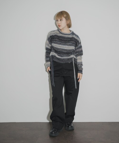 THE GOODLAND MARKET（ザグッドランドマーケット）の「cwtch　PSYCHEDELIC KNIT TOPS（ニット/セーター・レディース・NAVY/YELLOW・Free）」の10枚目の写真