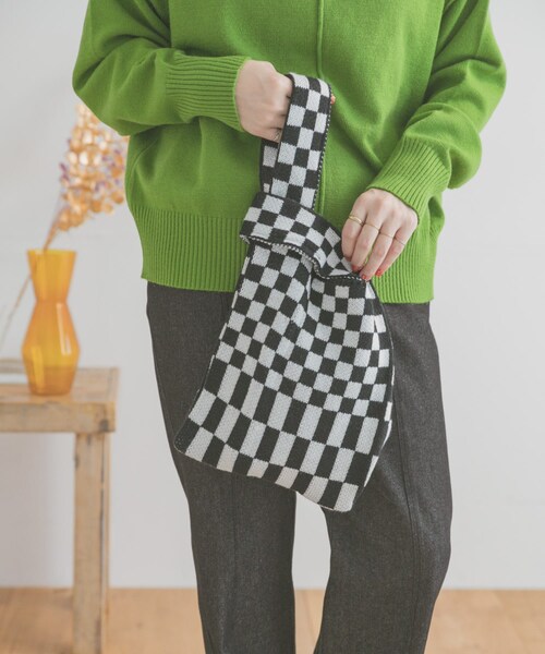 ITEMS URBANRESEARCH（アイテムズ アーバンリサーチ）の「ニットマルシェトートバッグ（トートバッグ・レディース・BLK/ORG/GRN・-）」の5枚目の写真