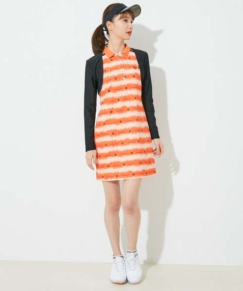 ROPE'（ロペ）の「【UV】【吸水速乾】タイダイプリントノースリーブワンピース（ワンピース・レディース・ブラック/ネイビー/オレンジ・L/M/S）」の7枚目の写真