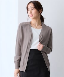 nissen | 【ひんやり接触冷感】抜け感Ｖネックカーディガン（ＵＶカット・毛玉になりにくい・遮熱）<大きいサイズ有>(カーディガン/ボレロ)