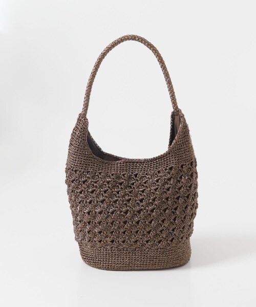 SENSE OF PLACE by URBAN RESEARCH（センスオブプレイスバイアーバンリサーチ）の「メタリックヤーンバッグ（かごバッグ・レディース・SILVER/NAVY/BROWN/MIX・One）」の9枚目の写真