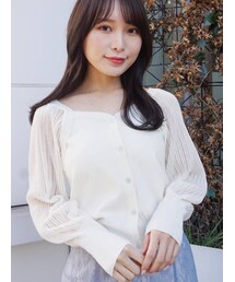 MERCURYDUO | シアースリーブ2WAYカーディガン(ニット/セーター)
