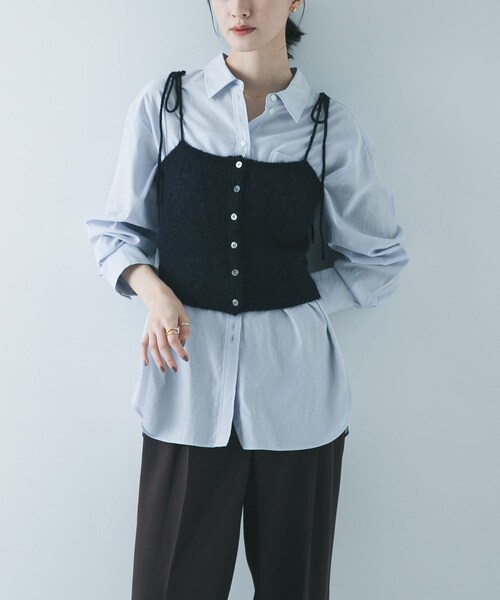 URBAN RESEARCH（アーバンリサーチ）の「シアーモヘヤキャミソール（ニット/セーター・レディース・L.GRAY/YELLOW/NAVY・Free）」の19枚目の写真