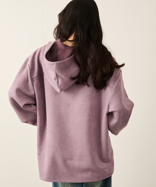 JUNRED(ジュンレッド)の「スエードタッチカットオフプルオーバー(パーカー・メンズ・チャコール/パープル・L/M/S)」の11枚目の写真