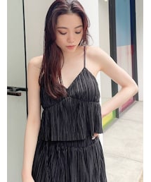 GYDA | サテンプリーツフレアビスチェ(キャミソール)