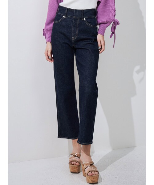 MERCURYDUO（マーキュリーデュオ）の「ハイウエストストレートストレッチデニム（デニムパンツ・レディース・インディゴ/ブルー・S/M）」の5枚目の写真