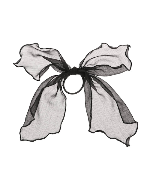 RESEXXY（リゼクシー）の「シアーリボンヘアゴム（ヘアゴム・レディース・アイボリー/ブラック/ピンク/ラベンダー・F）」の2枚目の写真