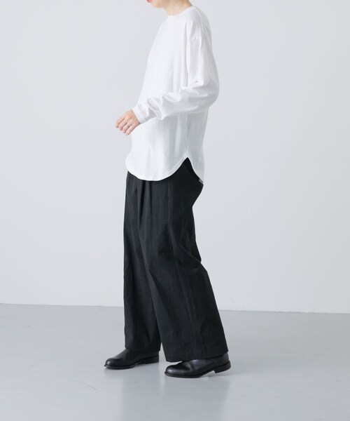 かぐれ（カグレ）の「コットンクルーネックカットソー（Tシャツ/カットソー・レディース・OFF/BLACK/BROWN・Free）」の7枚目の写真