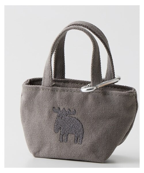 nissen（ニッセン）の「moz（モズ）sweden 手のひらサイズトートバッグ型ポーチ（カラビナ付）（バッグ・メンズ・アイボリー×レッド/キャメル/グレー/ブルー・Y）」の2枚目の写真