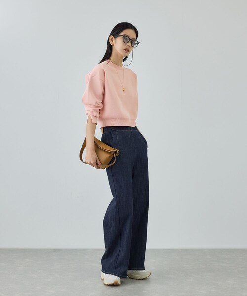 ROPE'（ロペ）の「スウェットライクコンパクトニットプルオーバー/イージーケア（スウェット・レディース・キナリ/ネイビー/サックス/ピンク・F）」の16枚目の写真