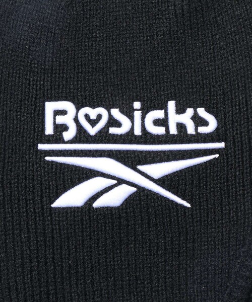 ADAM ET ROPE'（アダムエロペ）の「【BASICKS/ベイシックス】Reebok Logo Knit Ear Flap Cap（ニットキャップ/ビーニー・メンズ・ブラック・F）」の5枚目の写真