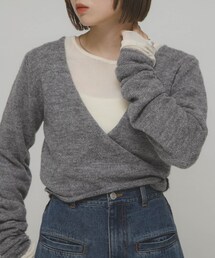 KBF | シアーベロアシャーリングスリーブトップス(Tシャツ/カットソー)