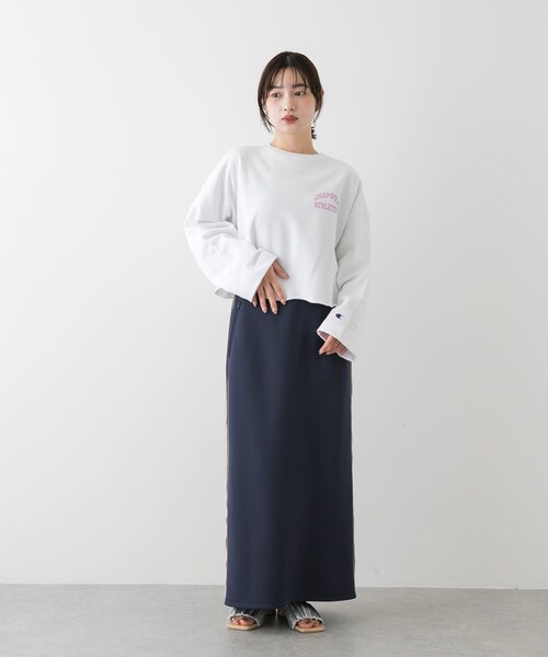 SENSE OF PLACE by URBAN RESEARCH（センスオブプレイスバイアーバンリサーチ）の「『別注』Champion×SENSE OF PLACE　カットオフスウェット（スウェット・レディース・YELLOW/OFF WHITE/NAVY・one）」の9枚目の写真