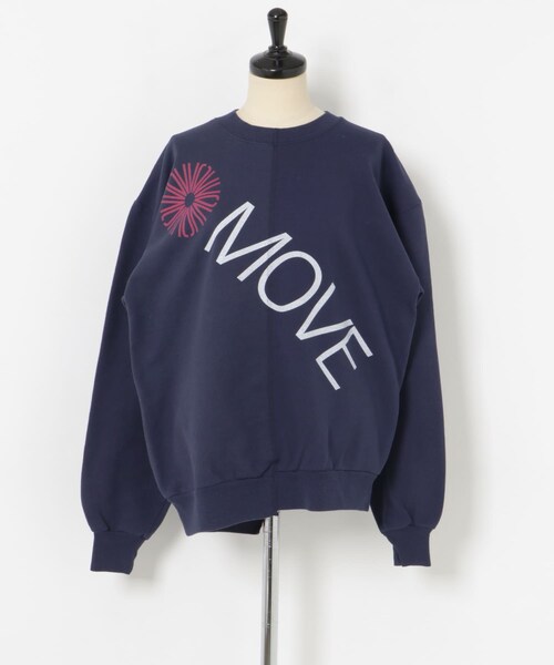 THE GOODLAND MARKET（ザグッドランドマーケット）の「77circa　make MOVE print sweat top（スウェット・レディース・gray1/black1/black2/gray2/navy1/navy2・one）」の6枚目の写真