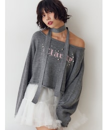 jouetie | オフショルチョーカーショートニット(ニット/セーター)