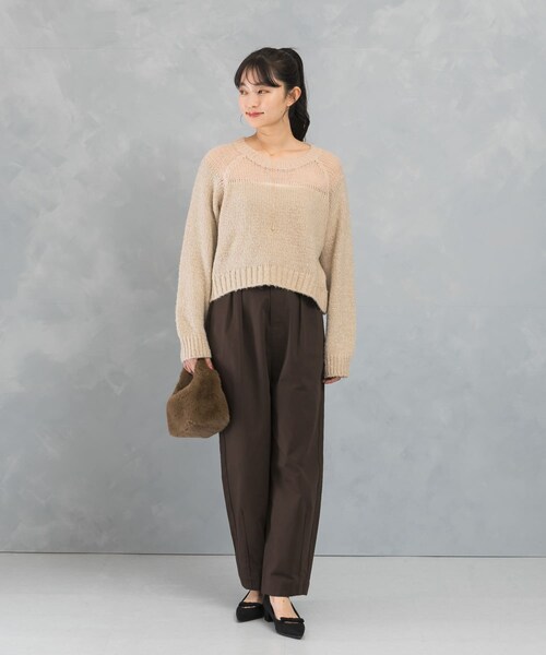URBAN RESEARCH ROSSO（アーバンリサーチロッソ）の「『WEB限定』ドッキングラメニット（ニット/セーター・レディース・NAVY/PINK/BEIGE・FREE）」の8枚目の写真