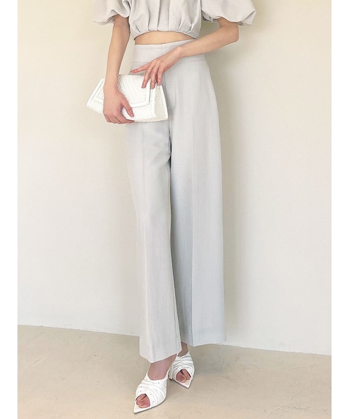 RESEXXY（リゼクシー）の「シュリンクジャガードイージーパンツ【セットアップ着用可能】（その他パンツ・レディース・グレー/ブラック/ホワイト・F）」の7枚目の写真