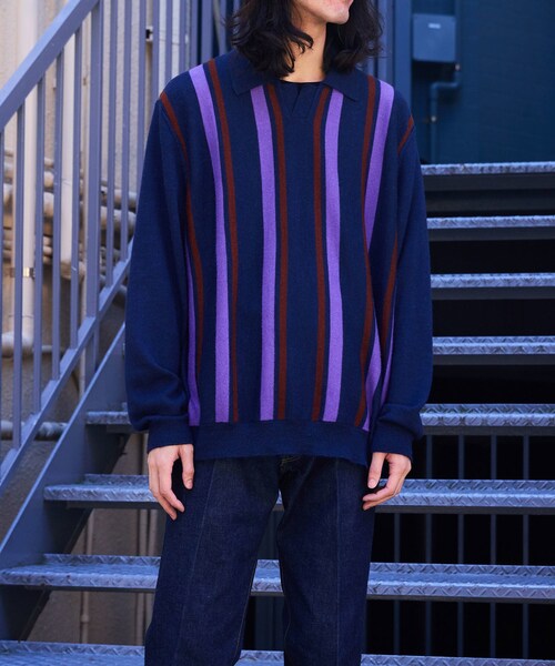 ADAM ET ROPE'（アダムエロペ）の「【THE INOUE BROTHERS… together with WILD LIFE TAILOR】polo knit（ニット/セーター・メンズ・ネイビー・L/M/XL）」の12枚目の写真