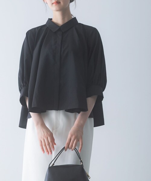 URBAN RESEARCH ROSSO（アーバンリサーチロッソ）の「ウォッシャブルブライトローンシャツブラウス（シャツ/ブラウス・レディース・OFF WHITE/BLACK/SAX・Free）」の12枚目の写真