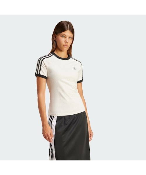adidas(アディダス)の「スリーストライプス スリムラグラン半袖Tシャツ(トップス・レディース・ダークブルーメランジ/ボールドゴールドメランジ/ホワイト/パープル/マルチ/ブルー/ブラック・XS/S/M/L/XL/2XL/J/XS/J/S/J/M/J/L/J/XL/J/2XL/3XL/4XL/5XL/J/3XL)」の18枚目の写真