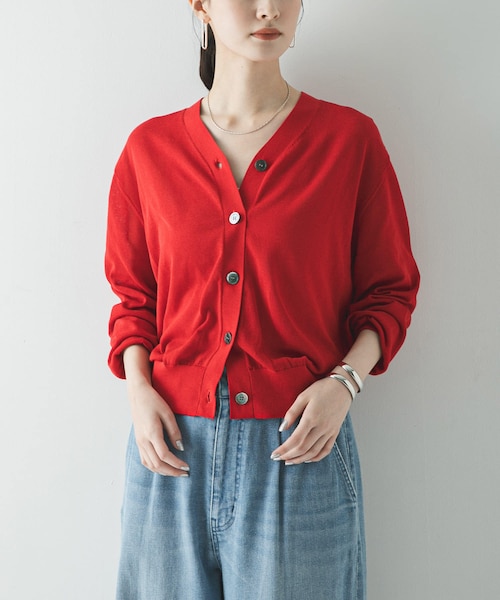 URBAN RESEARCH（アーバンリサーチ）の「UVカット加工Vネックカーディガン（カーディガン/ボレロ・レディース・RED/MINT/BLACK・Free）」の22枚目の写真
