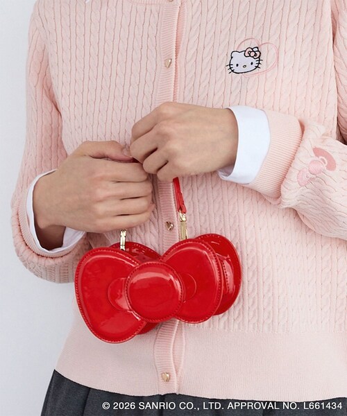 ROPE' PICNIC(ロペピクニック)の「【ROPE' PICNIC×ハローキティ】2WAYストラップ付きミニショルダーリボンバッグ(トートバッグ・レディース・ブラック/レッド・F)」の14枚目の写真