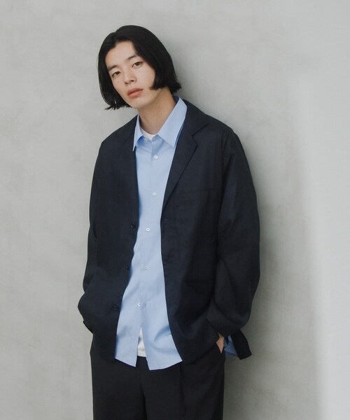 URBAN RESEARCH DOORS(アーバンリサーチドアーズ)の「RA/LYO Sheer Shirts Jacket(テーラードジャケット・メンズ・NAVY/BLACK・M/L)」の12枚目の写真