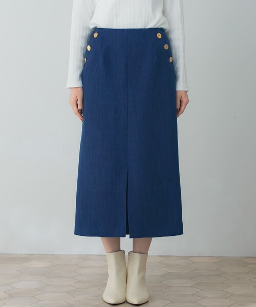 URBAN RESEARCH ROSSO（アーバンリサーチロッソ）の「ボタンデザインタイトスリットスカート（スカート・レディース・CHECK/L.GREIGE/INDIGO・36/38）」の22枚目の写真