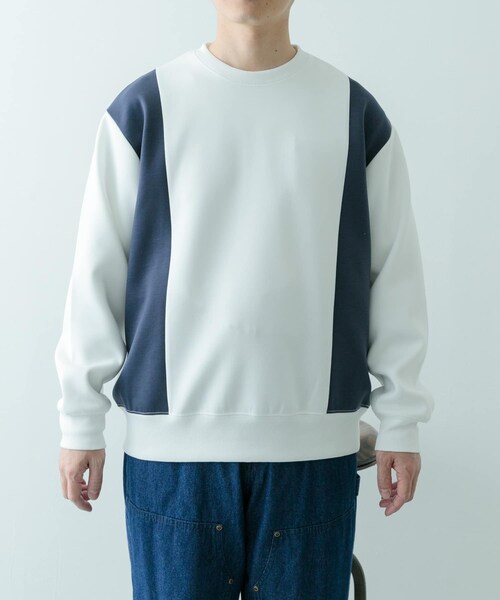 ITEMS URBANRESEARCH（アイテムズ アーバンリサーチ）の「ストレッチダンボール 切替トップス B（スウェット・メンズ・NVY/MOC/BLK・M/L）」の14枚目の写真