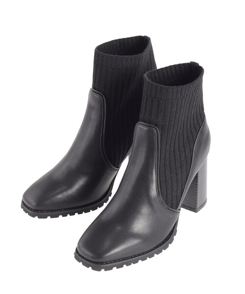 MERCURYDUO（マーキュリーデュオ）の「ソックスタイプショートブーツ（ブーツ・レディース・ブラウン/ベージュ/ブラック/ダークブラウン/カーキ・38/36）」の22枚目の写真