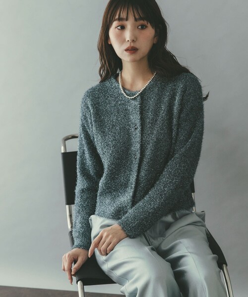 URBAN RESEARCH ROSSO（アーバンリサーチロッソ）の「ラメシャギーカーディガン（カーディガン/ボレロ・レディース・BLUE GRAY/BLACK・Free）」の3枚目の写真