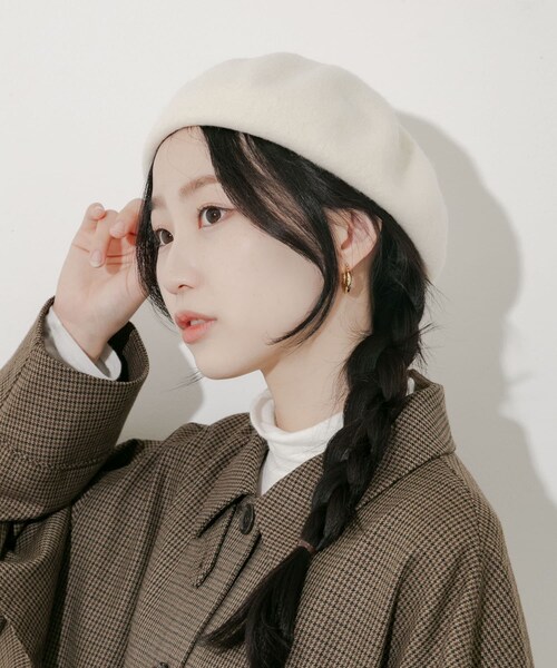 SMELLY（スメリー）の「シンプルバスクベレー（ハンチング/ベレー帽・レディース・IVO/GRY/BLK/RED・-）」の7枚目の写真