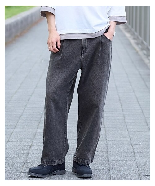 nissen（ニッセン）の「綿１００％デニムワイドタックパンツ【大きいサイズ有】（パンツ・メンズ・ネイビー系/黒系・M/L/LL/3L/4L/5L/6L/8L/10L）」の7枚目の写真