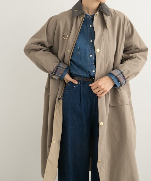 URBAN RESEARCH DOORS（アーバンリサーチドアーズ）の「『別注』Barbour / DOORS　SPEYLONG（ステンカラーコート・レディース・beige/grey・S/M）」の5枚目の写真