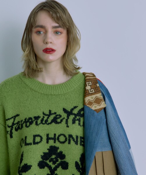 THE GOODLAND MARKET（ザグッドランドマーケット）の「old honey　40°C knit（ニット/セーター・レディース・02brown/01green・FREE）」の10枚目の写真