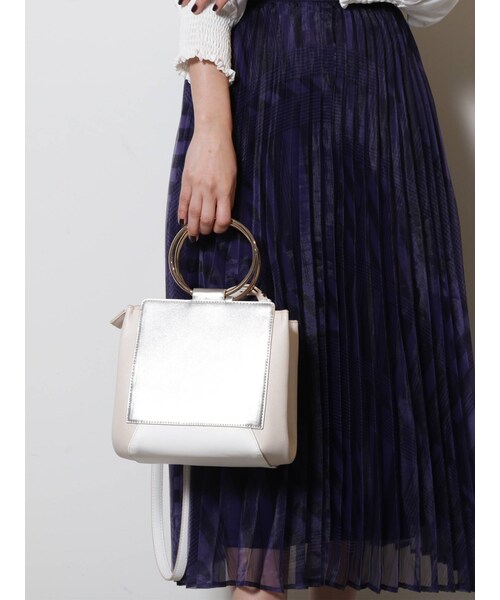 LAGUNAMOON（ラグナムーン）の「マテリアルmixミニBAG（ショルダーバッグ・レディース・シルバー/ミックス・F）」の2枚目の写真