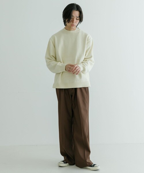URBAN RESEARCH（アーバンリサーチ）の「『別注』RUSSELL ATHLETIC×UR　CREW NECK PULLOVER（ニット/セーター・メンズ・BLACK/IVORY・M/L）」の5枚目の写真